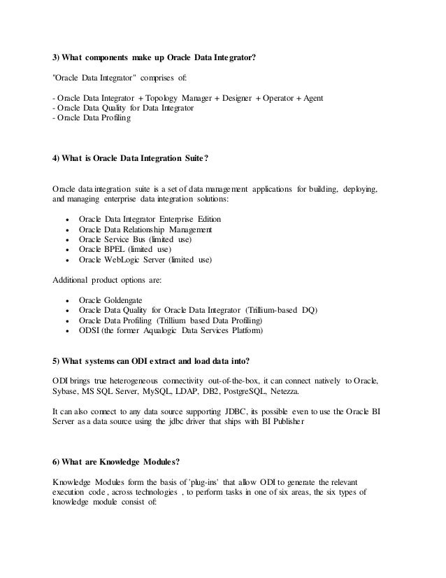 oracle data integrator interview questions and answers